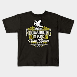 I'm Not Procrastinating Its a Side Quest Dragons Kids T-Shirt